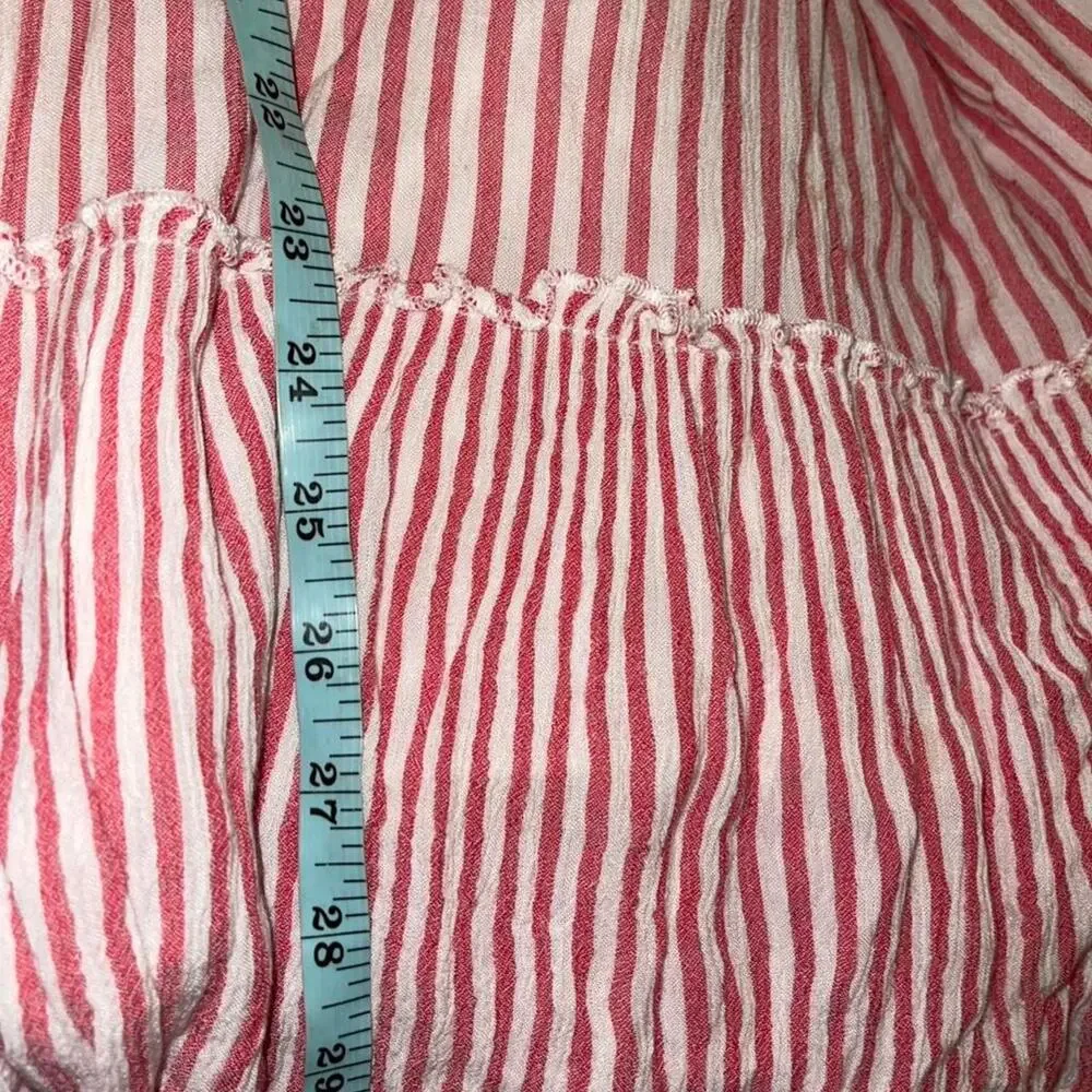 Juniper Blue Pinstripe Red and White Skirt - Size